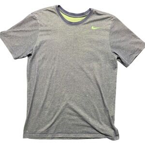 Nike Dri-Fit Men's T-Shirt Size L Heathered‎ Blue Running Workout Athletic Tee